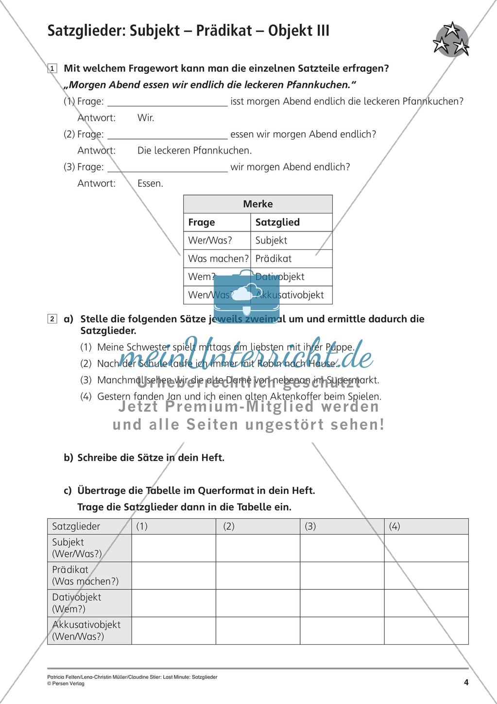 Satzglieder Preview 7