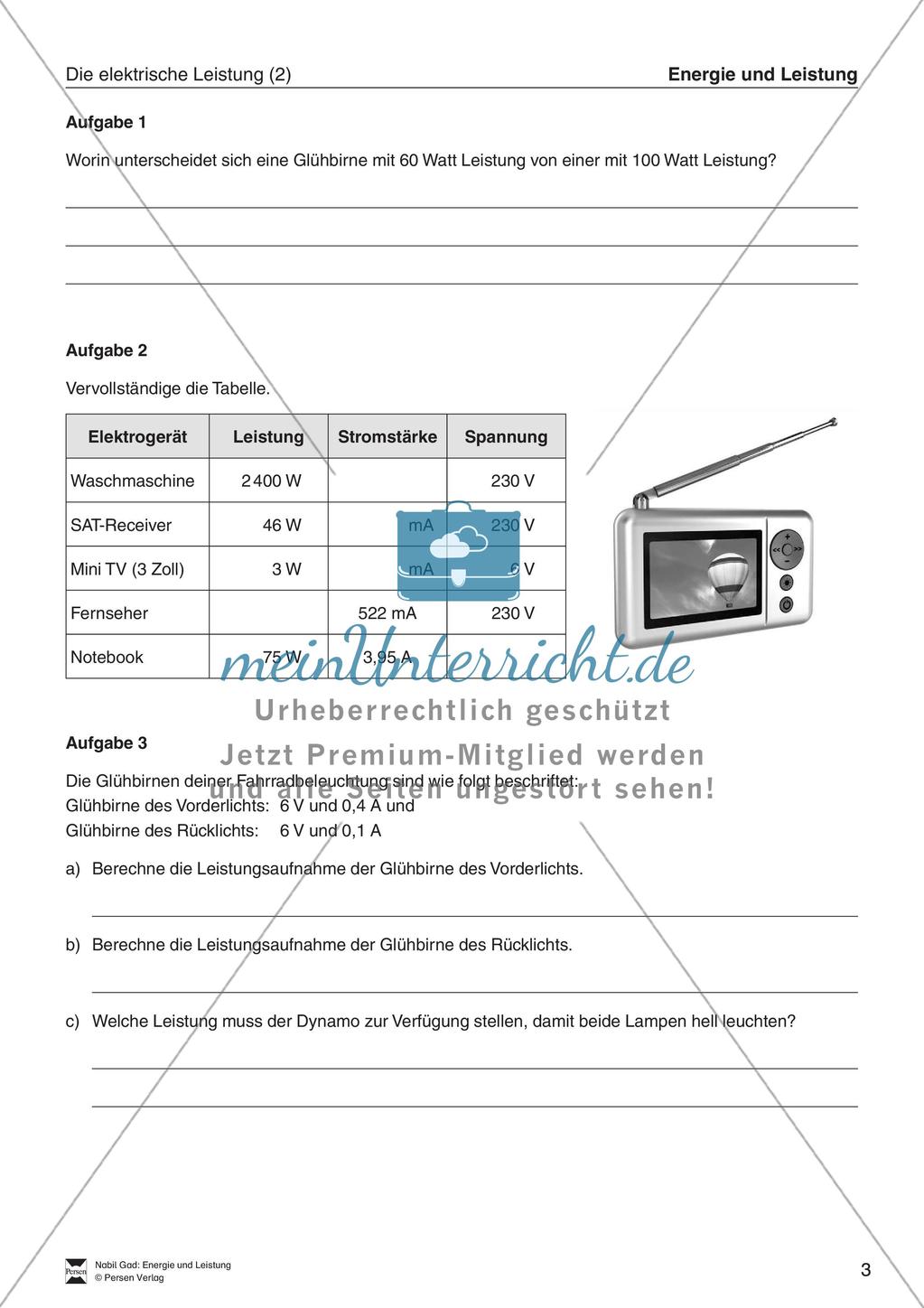 Grundwissen Energie: Energie und Leistung Preview 4