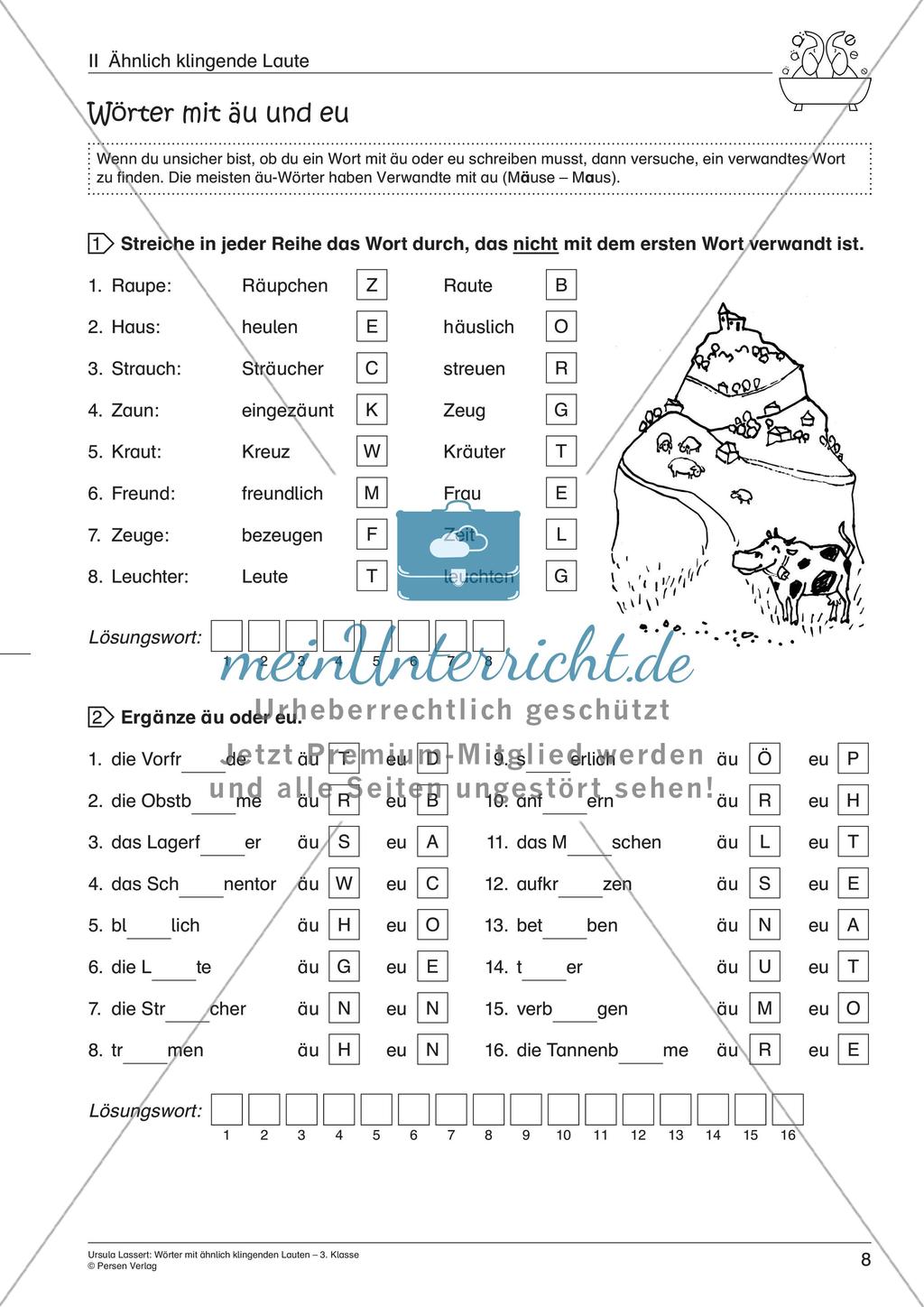 Wörter mit ähnlich klingenden Lauten Preview 10