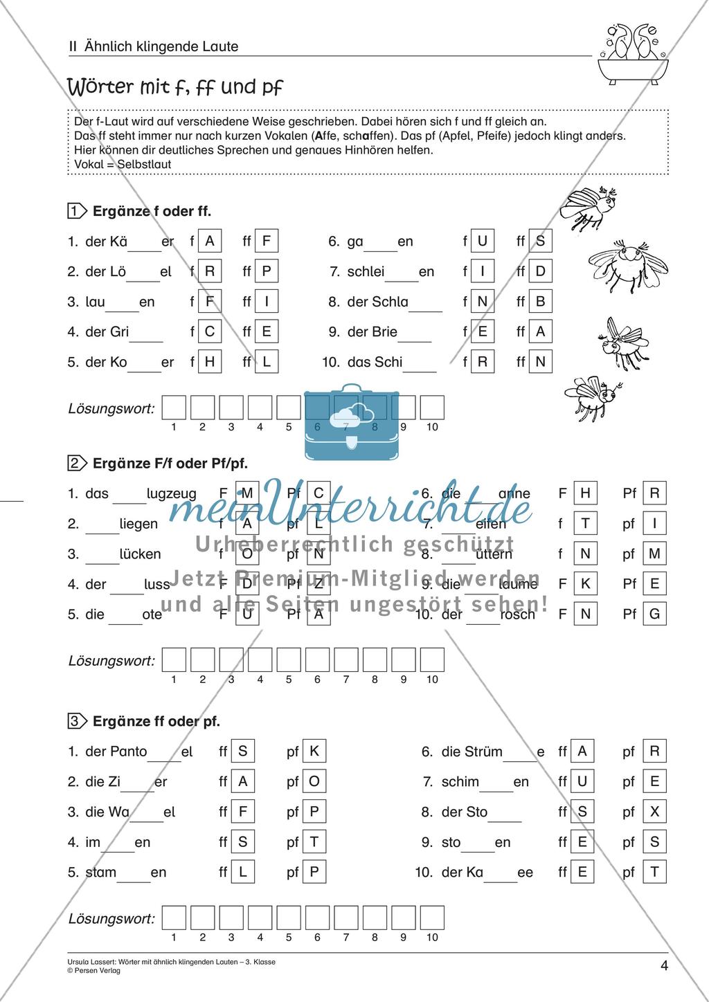 Wörter mit ähnlich klingenden Lauten Preview 6