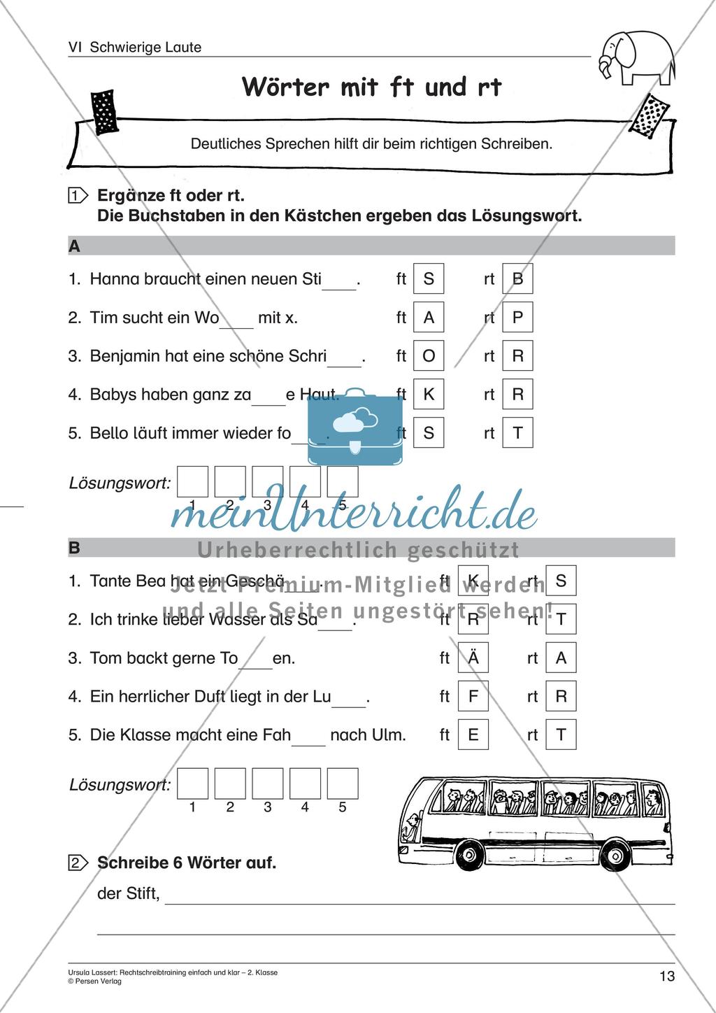 Wörter mit schwierigen Lauten Preview 15