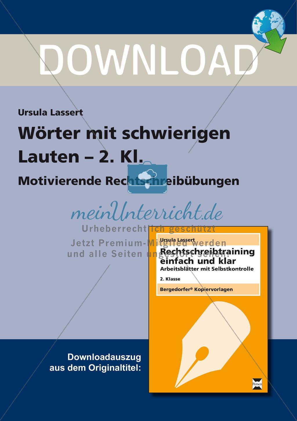 Wörter mit schwierigen Lauten Preview 1