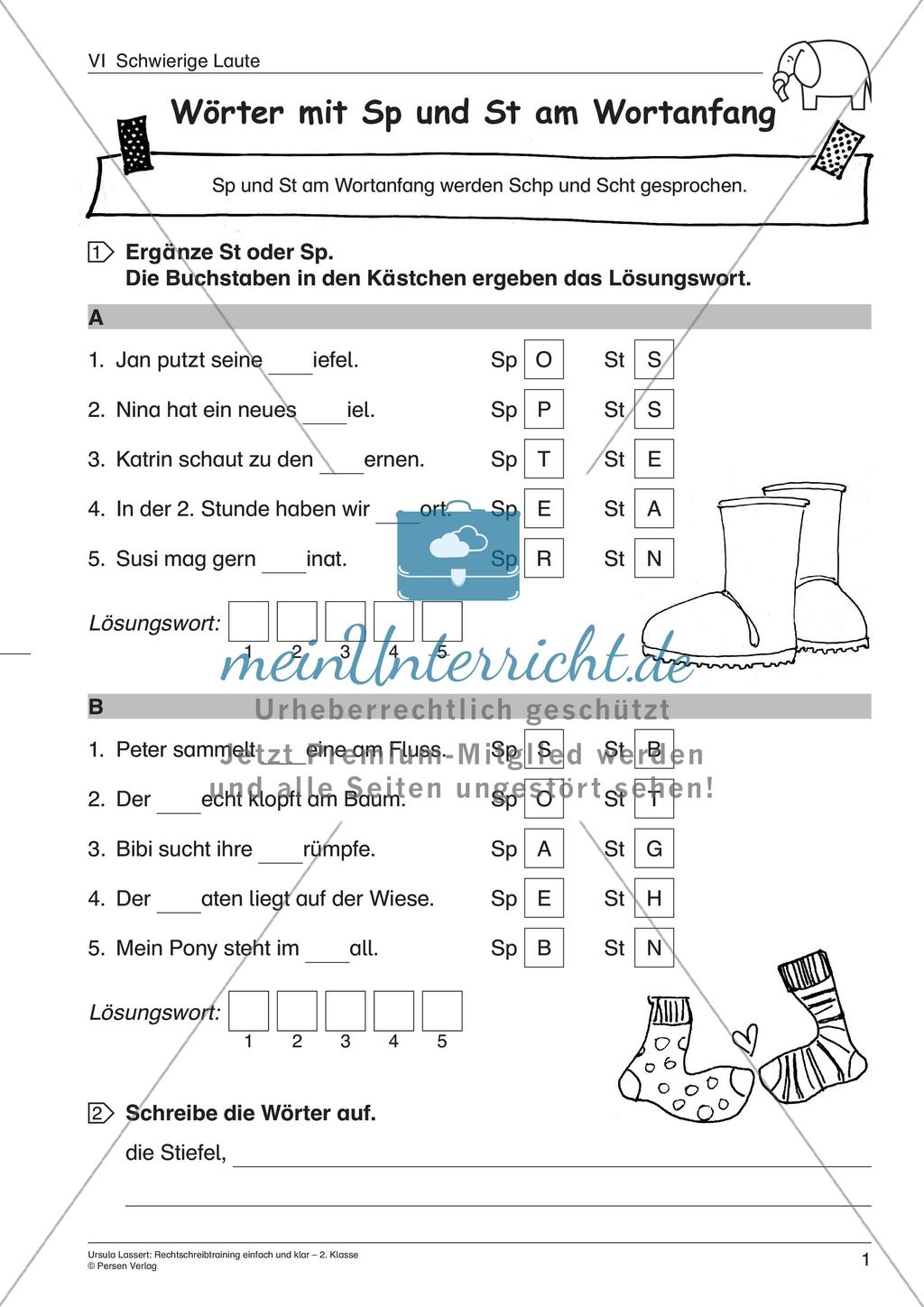 Wörter mit schwierigen Lauten Preview 3