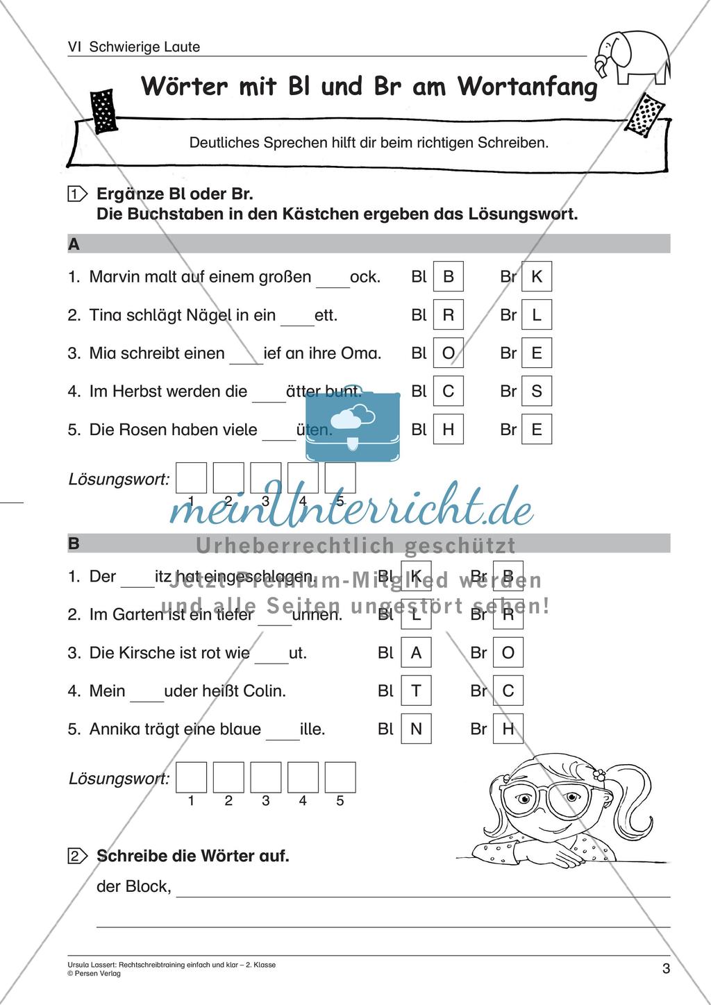 Wörter mit schwierigen Lauten Preview 5