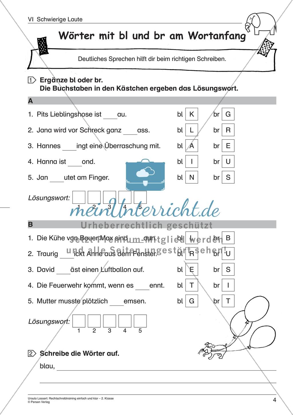 Wörter mit schwierigen Lauten Preview 6