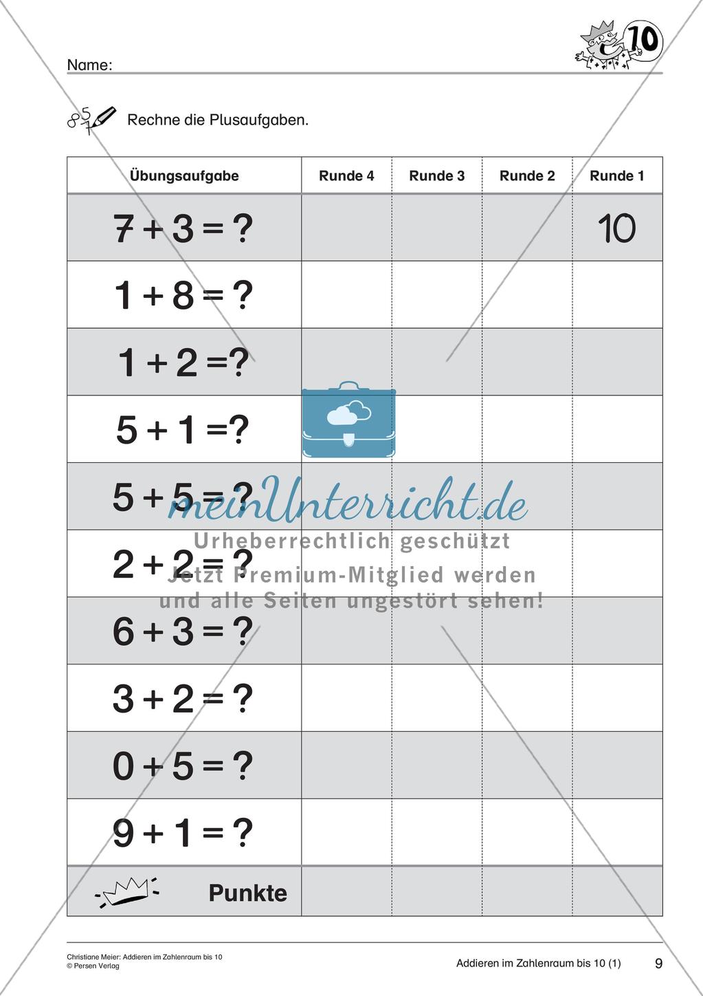 Addition im Zahlenraum bis 10 Preview 11