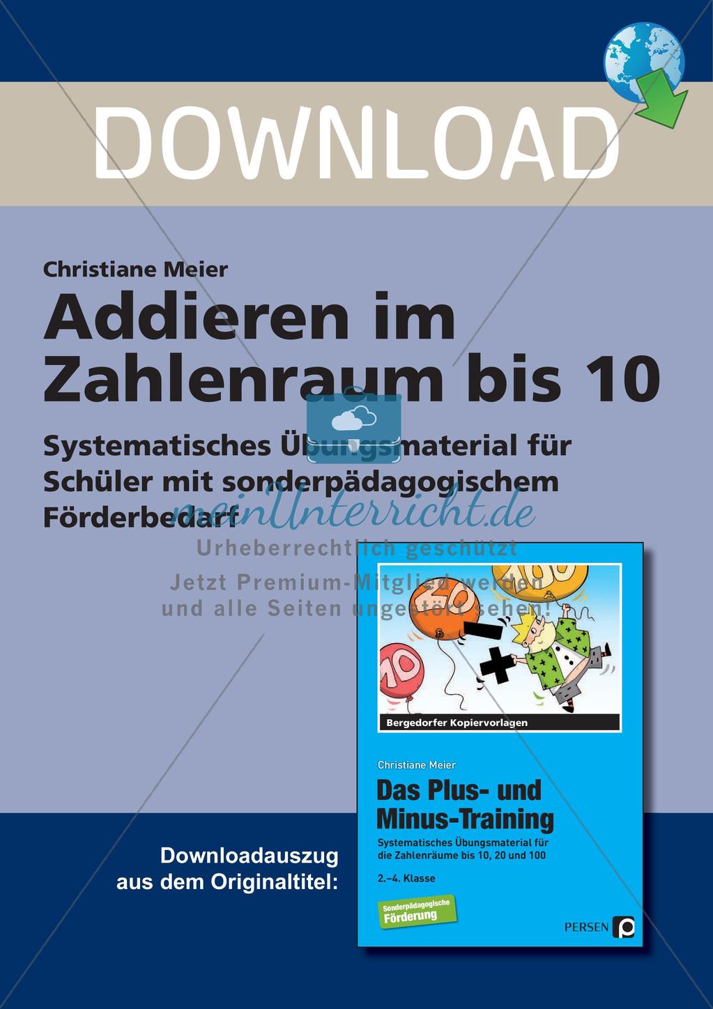 Addition im Zahlenraum bis 10 Preview 1
