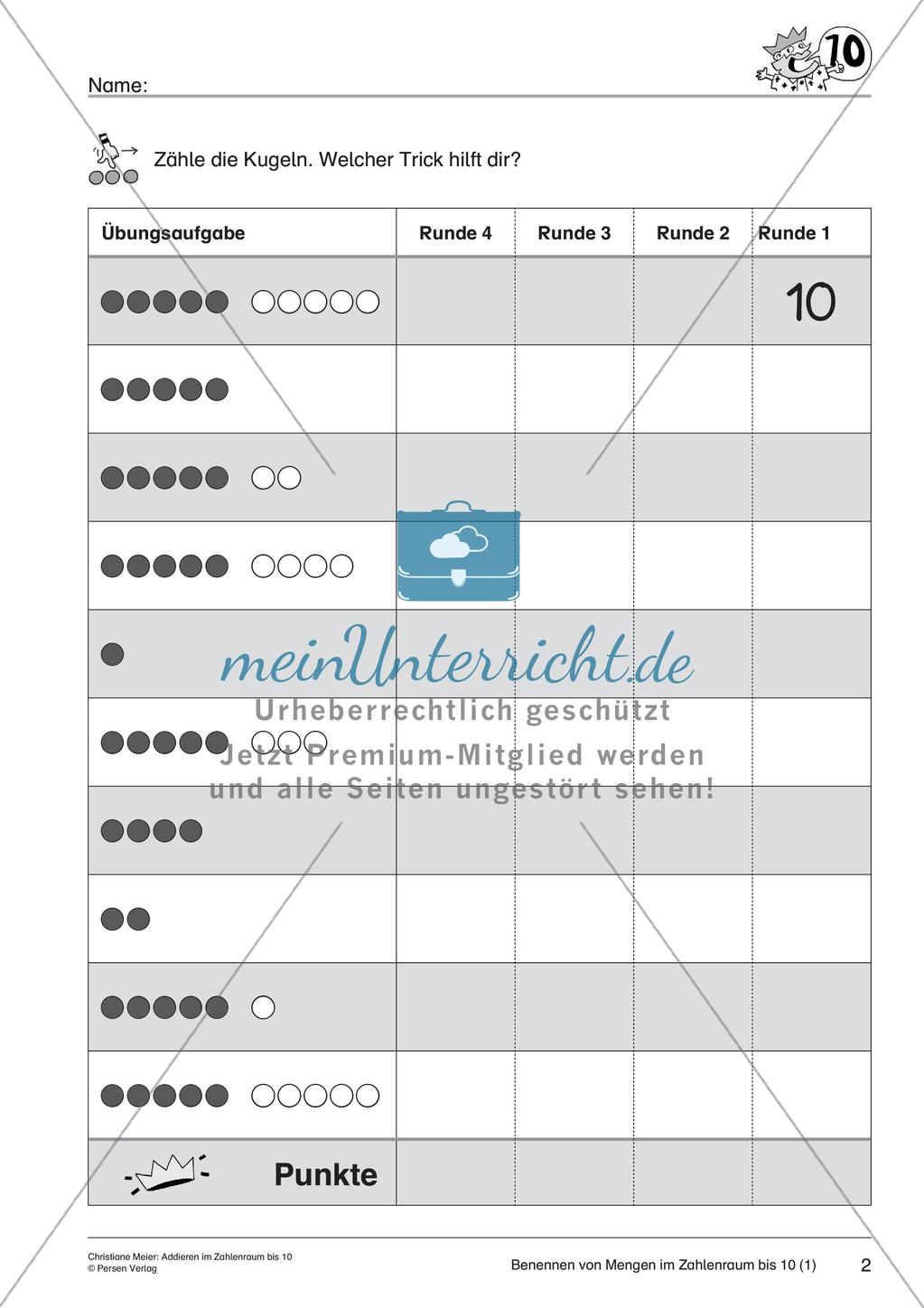 Addition im Zahlenraum bis 10 Preview 4