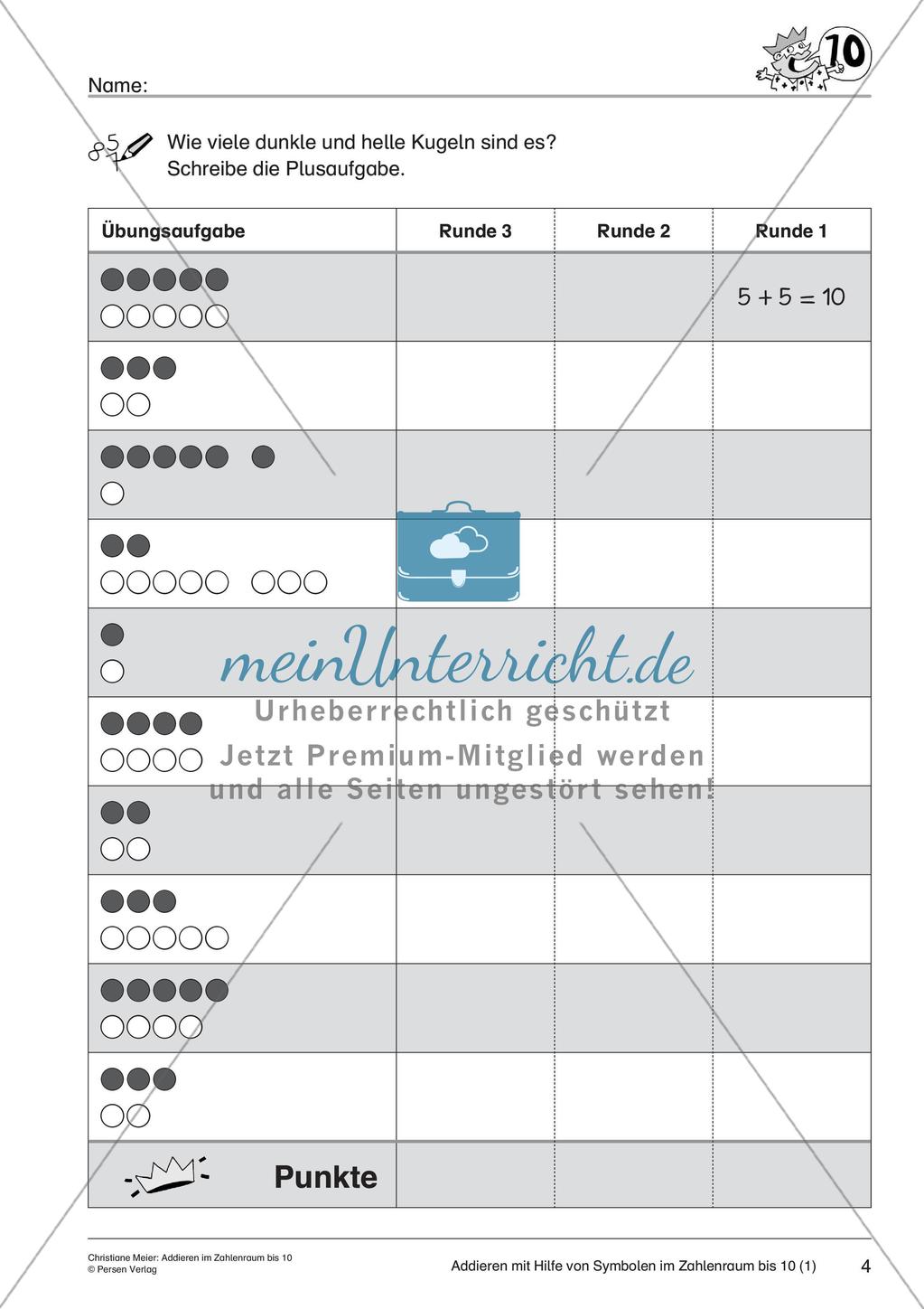 Addition im Zahlenraum bis 10 Preview 6
