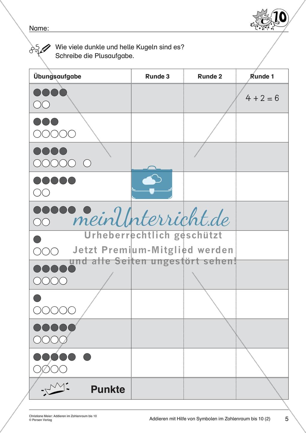 Addition im Zahlenraum bis 10 Preview 7
