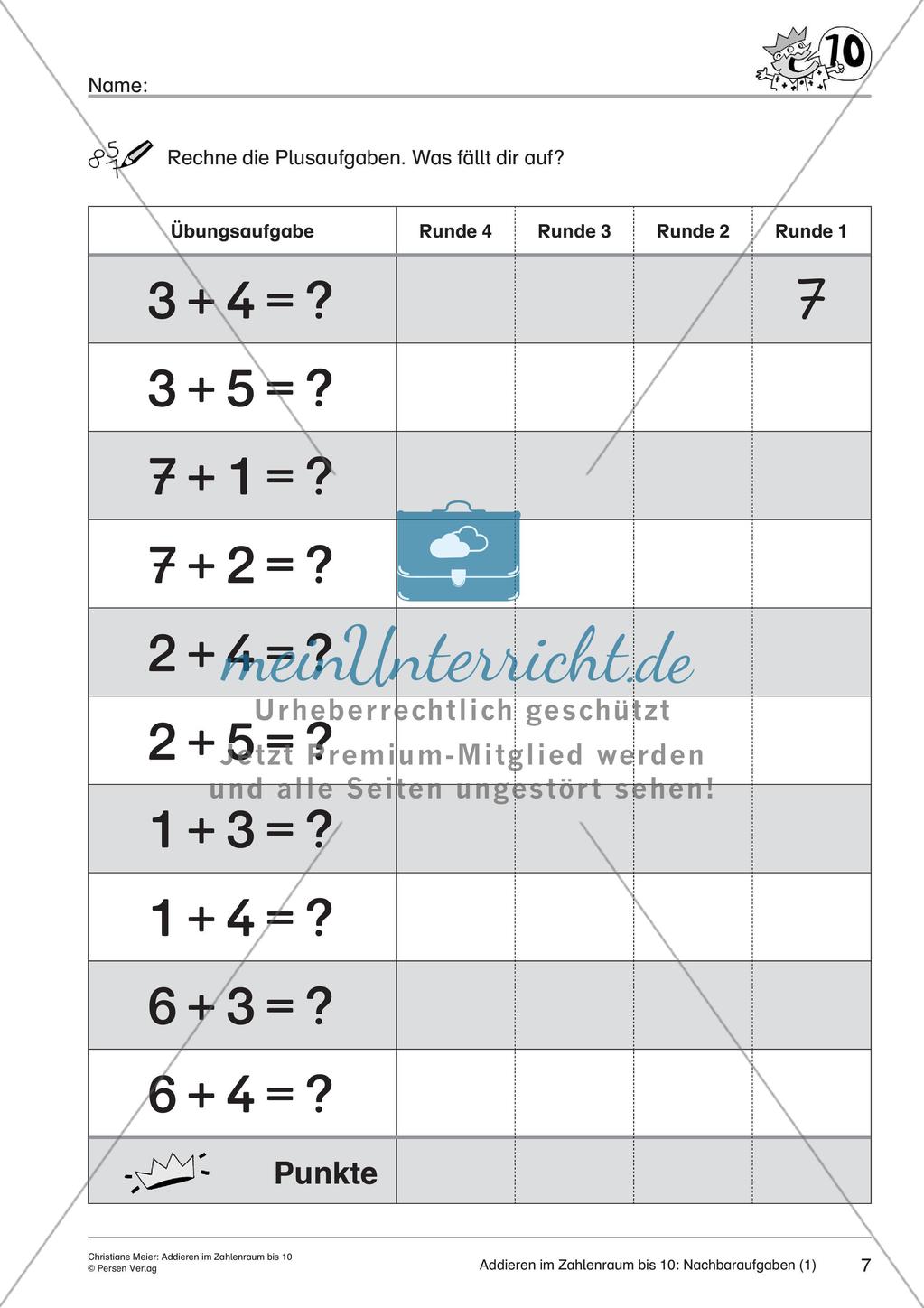 Addition im Zahlenraum bis 10 Preview 9