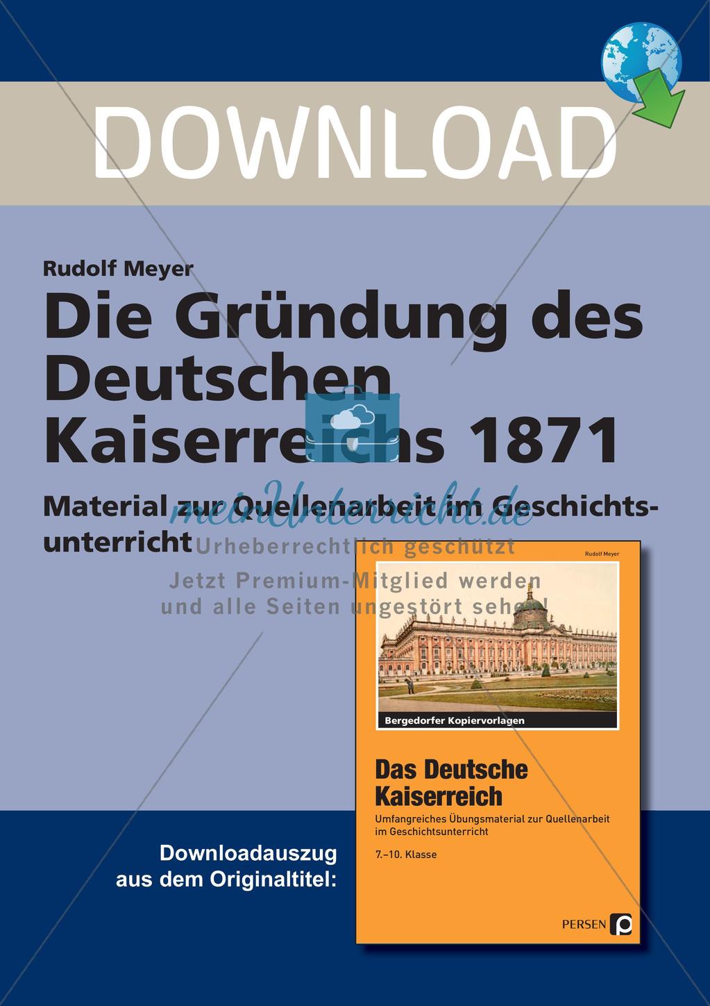 Die Gründung des Deutschen Kaiserreichs 1871 Preview 1