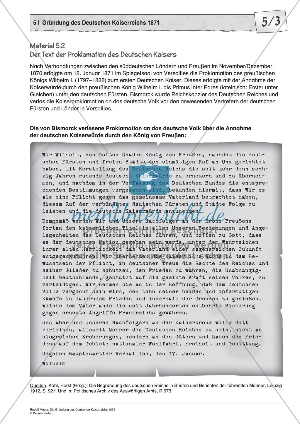 Die Gründung des Deutschen Kaiserreichs 1871 Preview 5