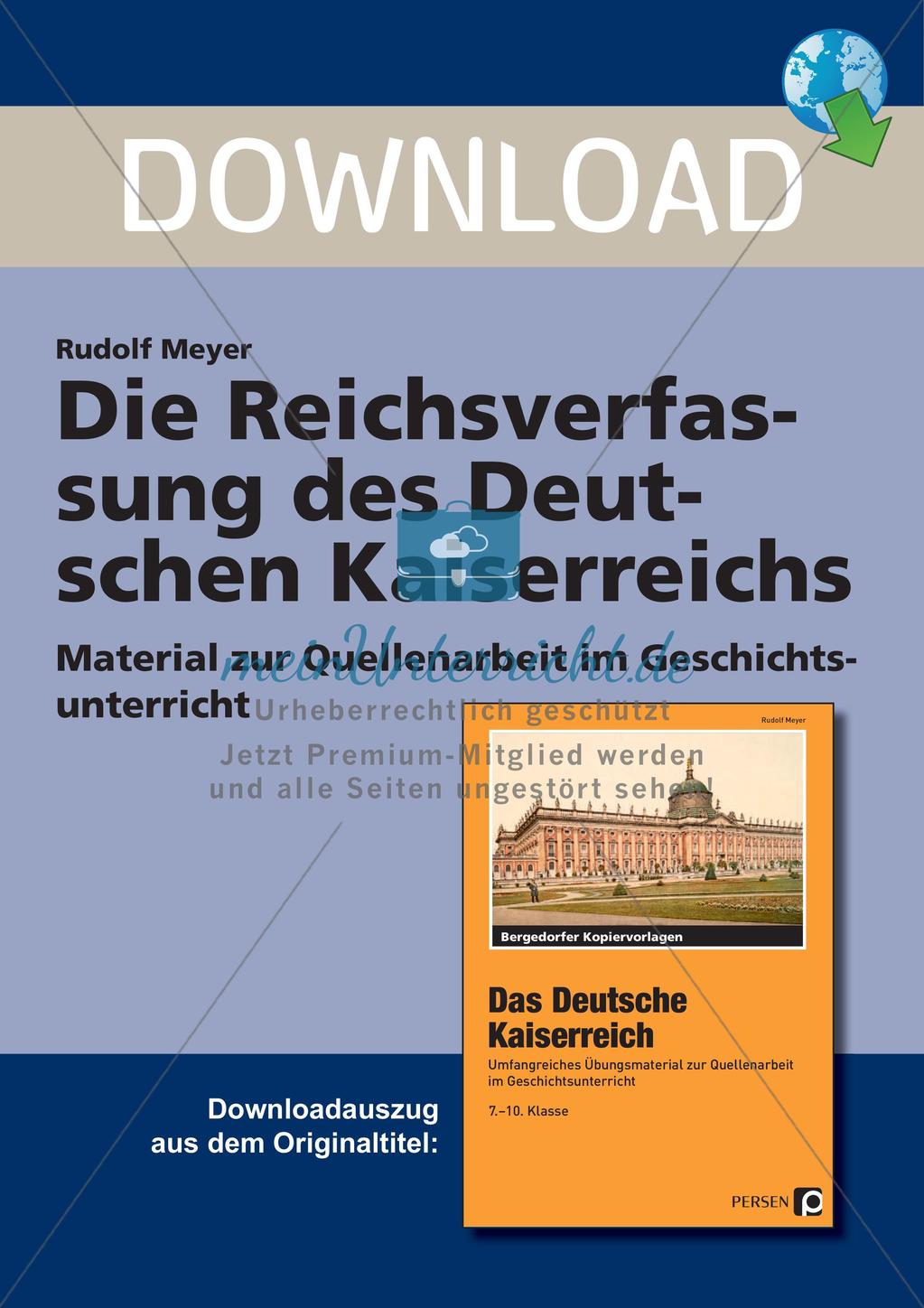 Die Reichsverfassung des Deutschen Kaiserreichs Preview 1