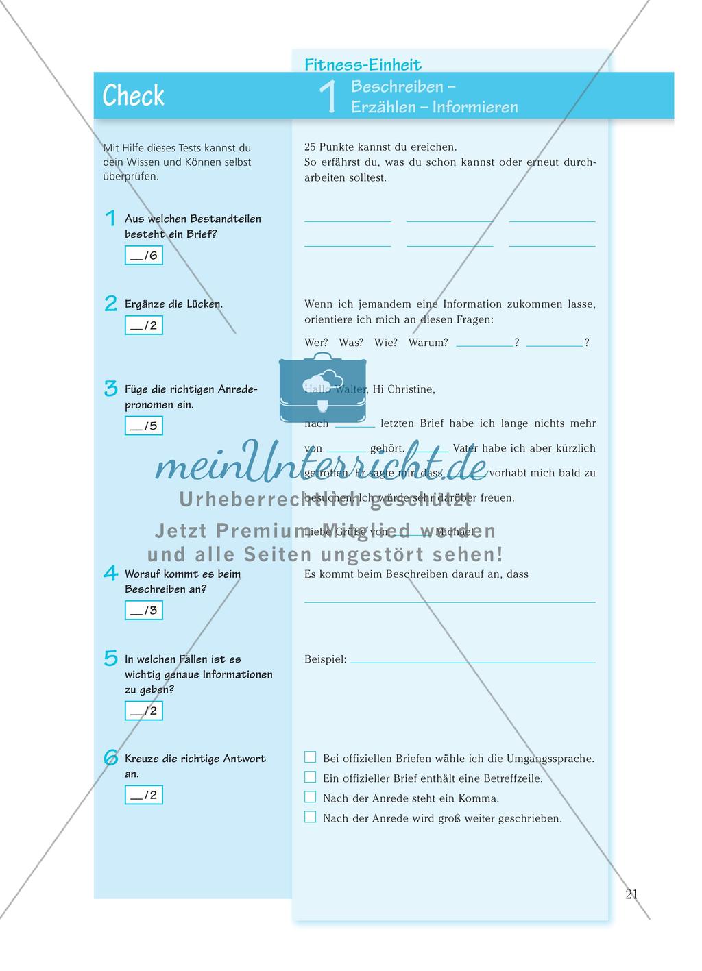 Textsortenunterscheidung: Beschreibung, Erzählung, Information Preview 15