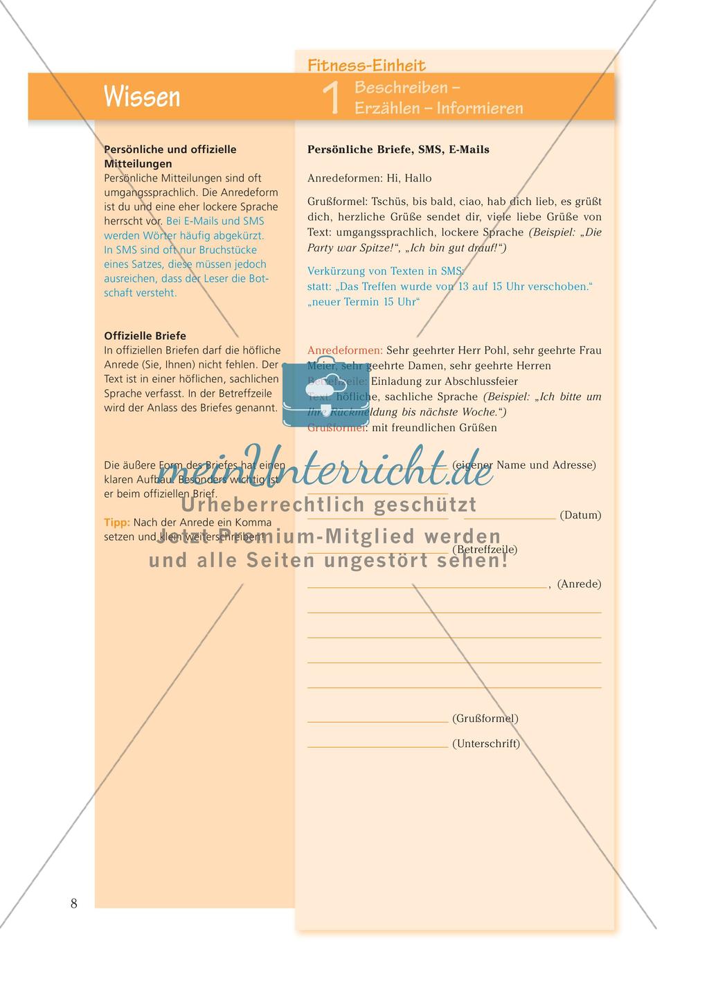 Textsortenunterscheidung: Beschreibung, Erzählung, Information Preview 2
