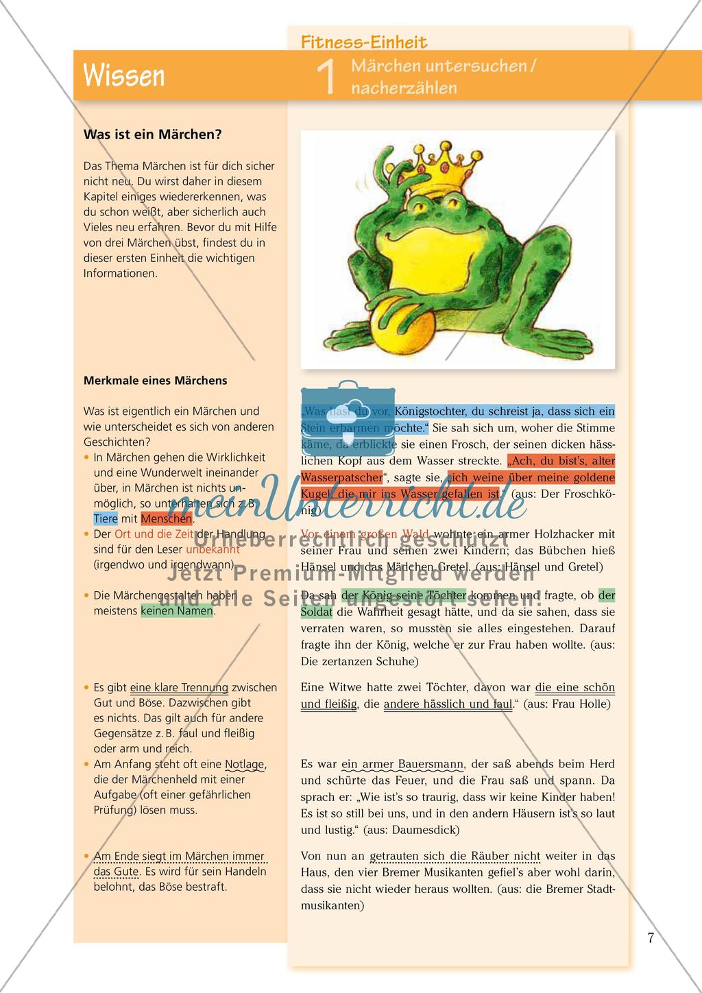 Untersuchen und Gestalten von Texten: Märchen Preview 1
