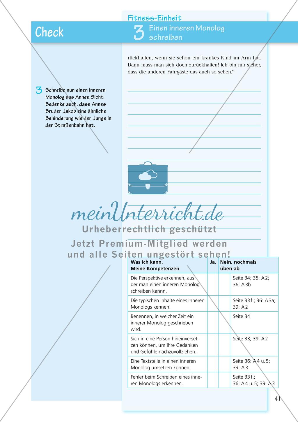 Untersuchen und Gestalten von Texten: Innerer Monolog Preview 9