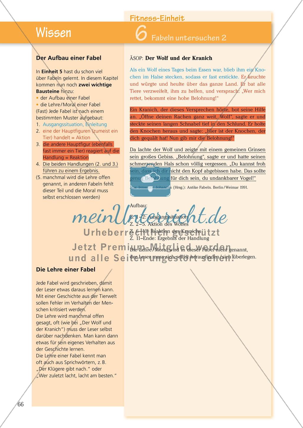 Untersuchen und Gestalten von Texten: Moral einer Fabel Preview 1