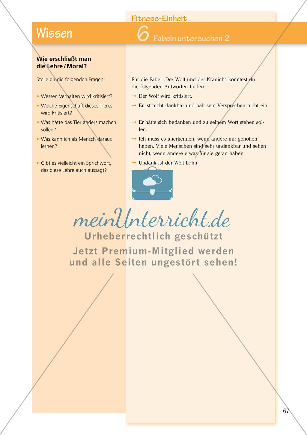 Untersuchen und Gestalten von Texten: Moral einer Fabel Preview 2