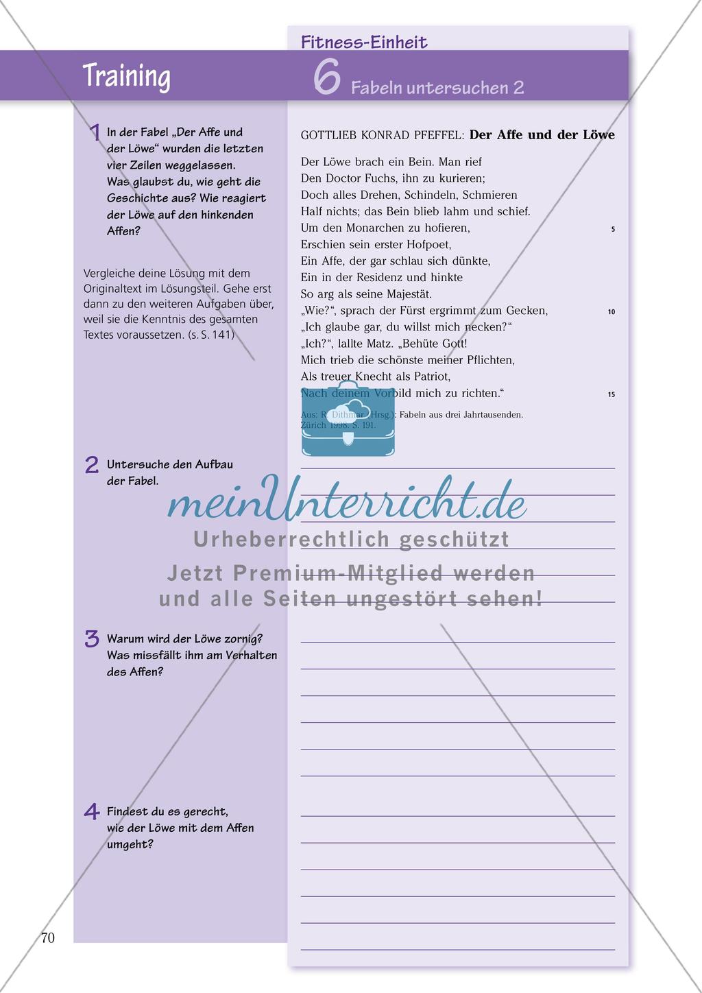 Untersuchen und Gestalten von Texten: Moral einer Fabel Preview 5