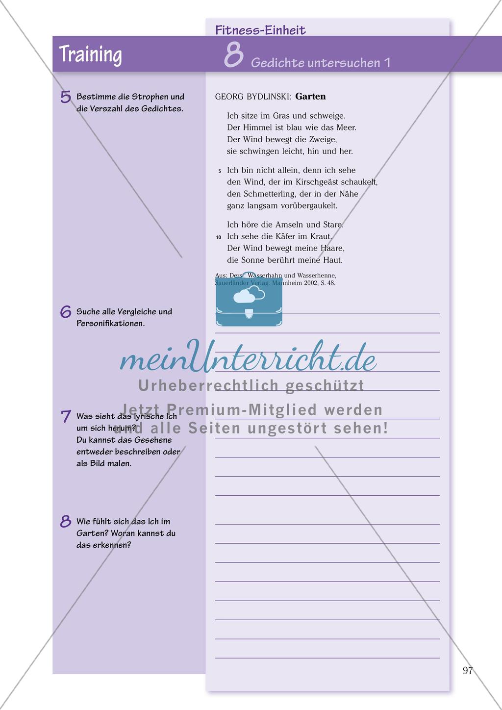 Untersuchen und Gestalten von Texten: Einführung Gedichte Preview 10