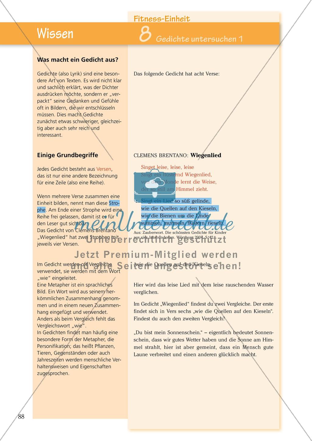 Untersuchen und Gestalten von Texten: Einführung Gedichte Preview 1