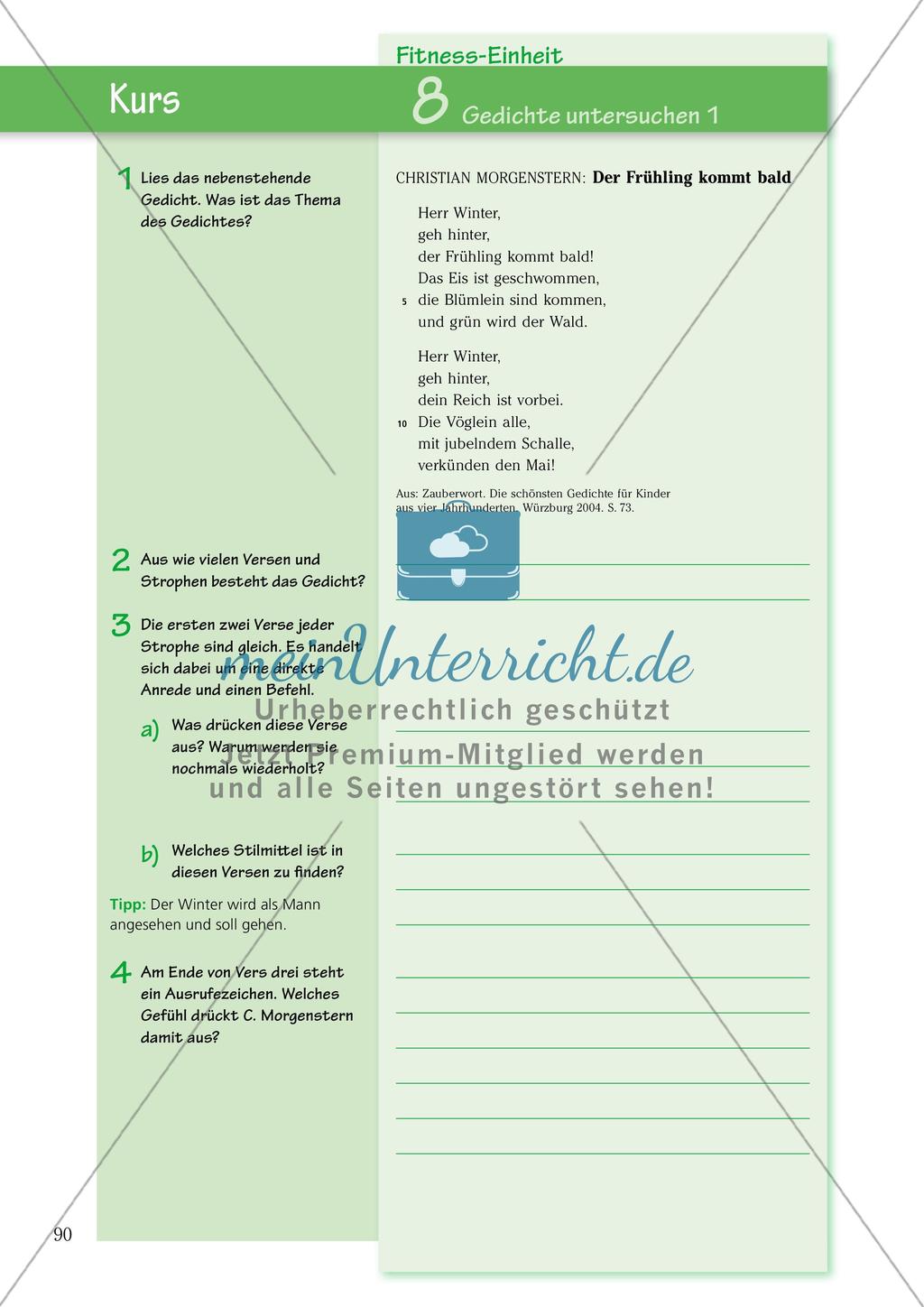 Untersuchen und Gestalten von Texten: Einführung Gedichte Preview 3