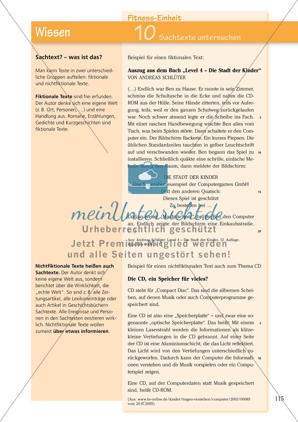 Untersuchen und Gestalten von Texten: Sachtexte Preview 1