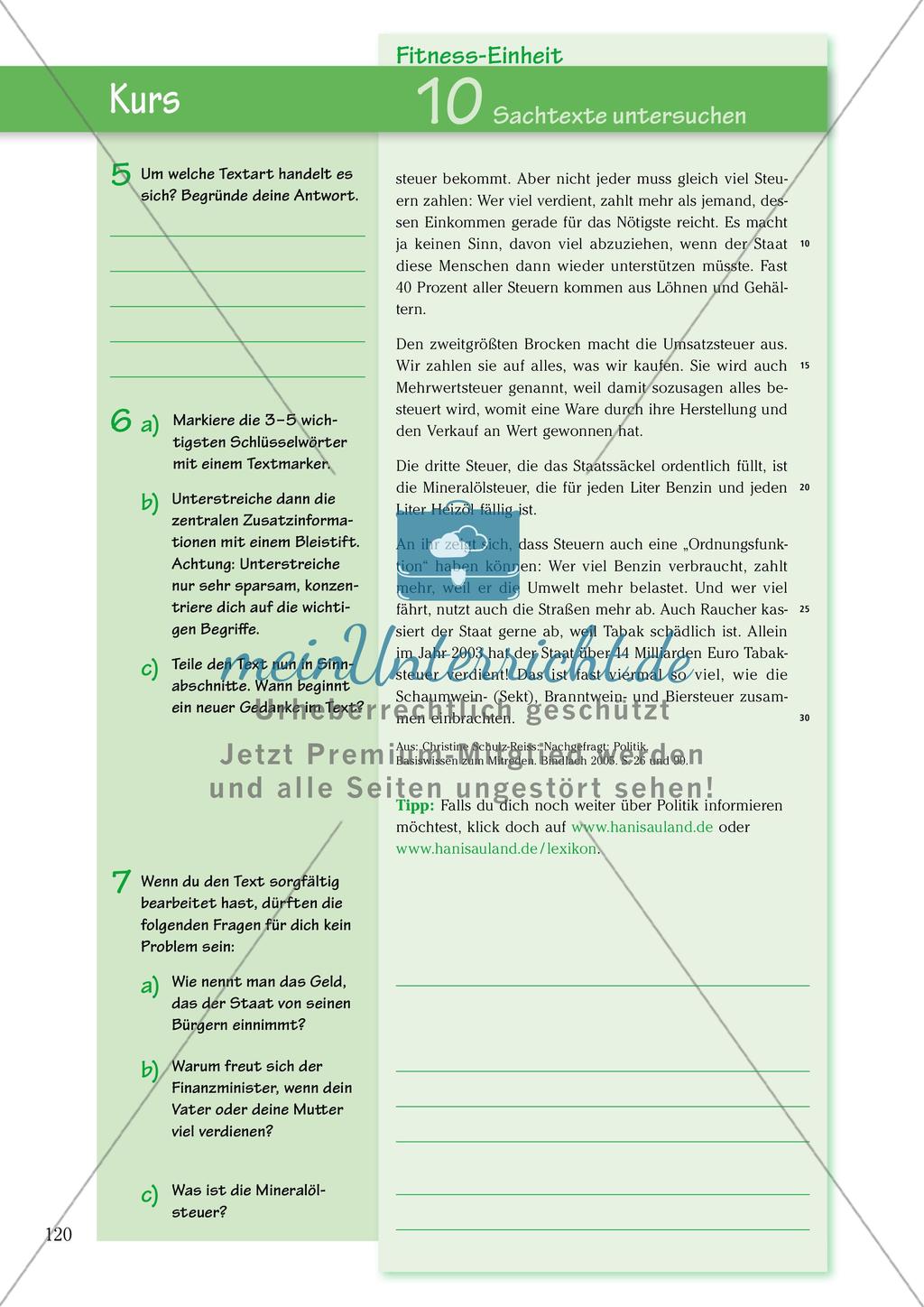 Untersuchen und Gestalten von Texten: Sachtexte Preview 6