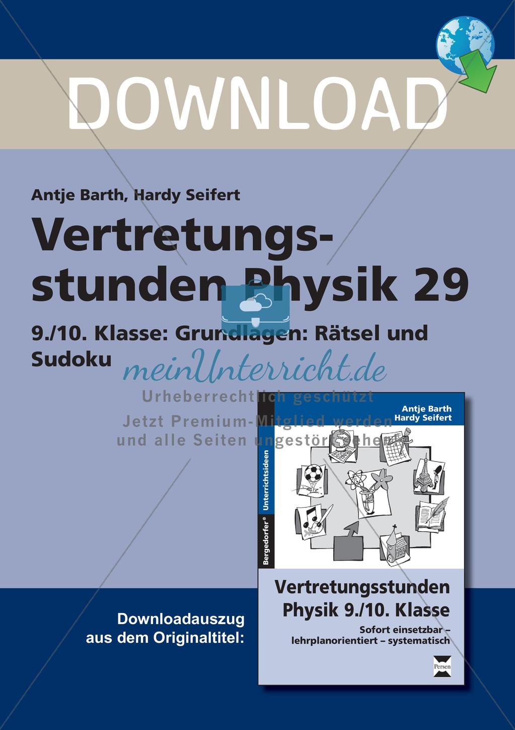 Rätsel und Sudoku zu physikalischen Grundlagen Preview 1