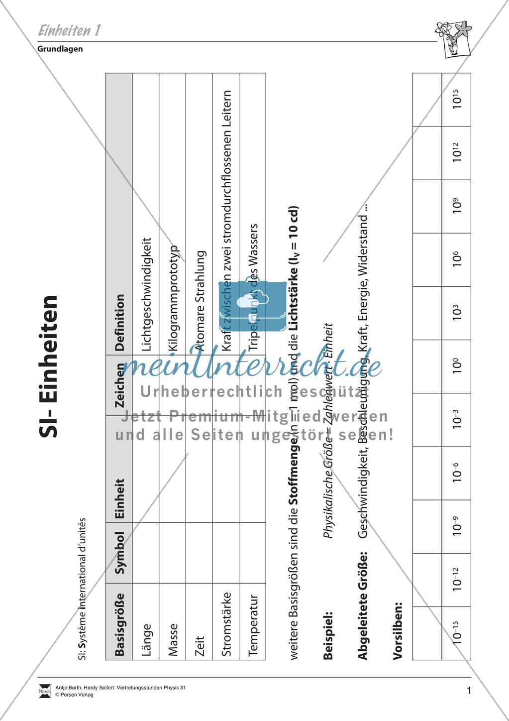 Physikalische Einheiten Preview 2
