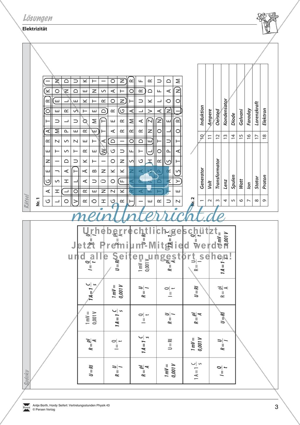 Sudoku und Rätsel zu Elektrizität Preview 4