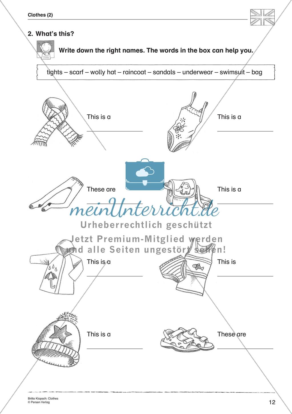Wortschatzarbeit: Clothes Preview 14