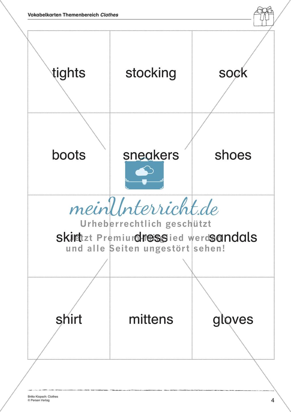 Wortschatzarbeit: Clothes Preview 6