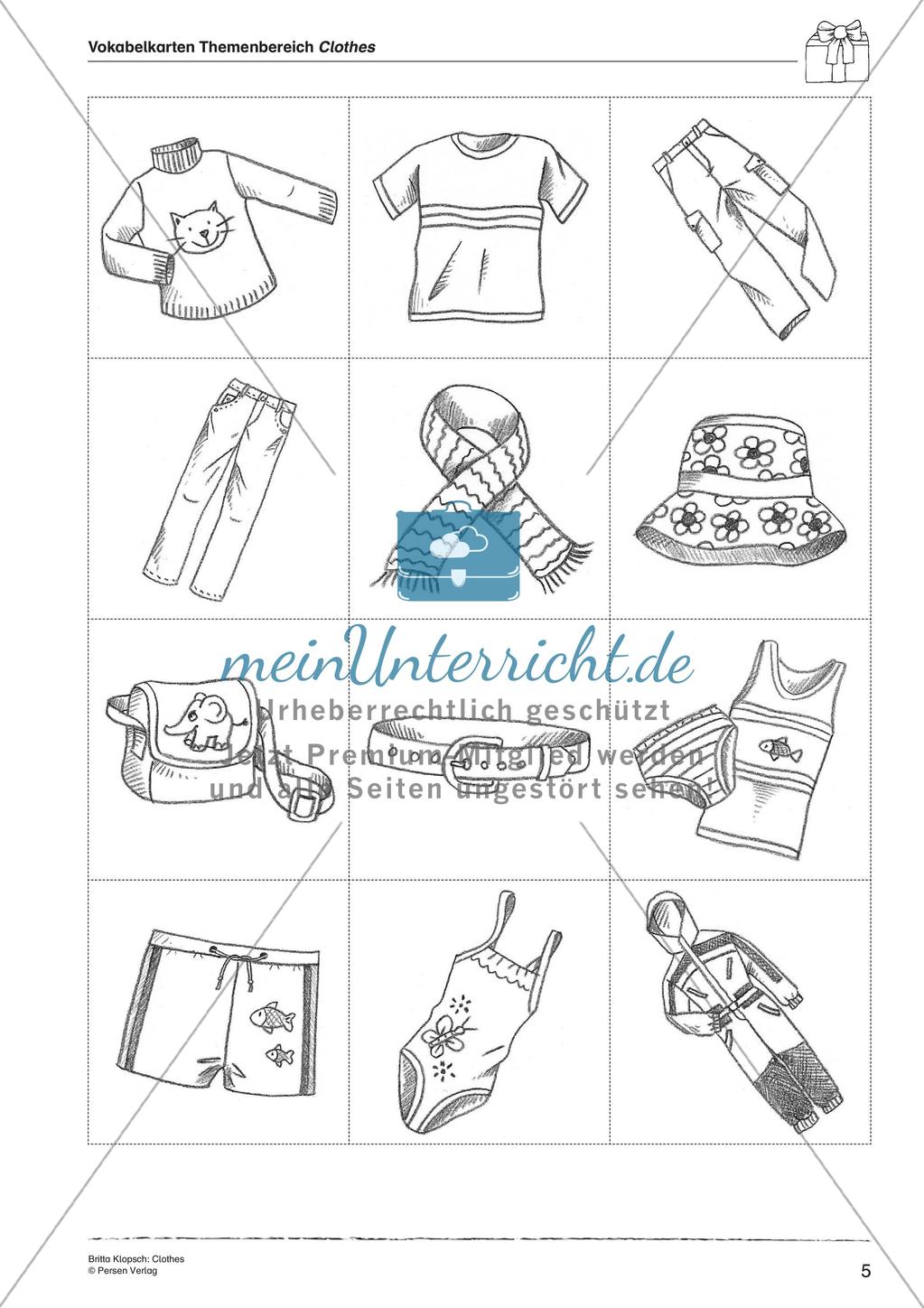 Wortschatzarbeit: Clothes Preview 7