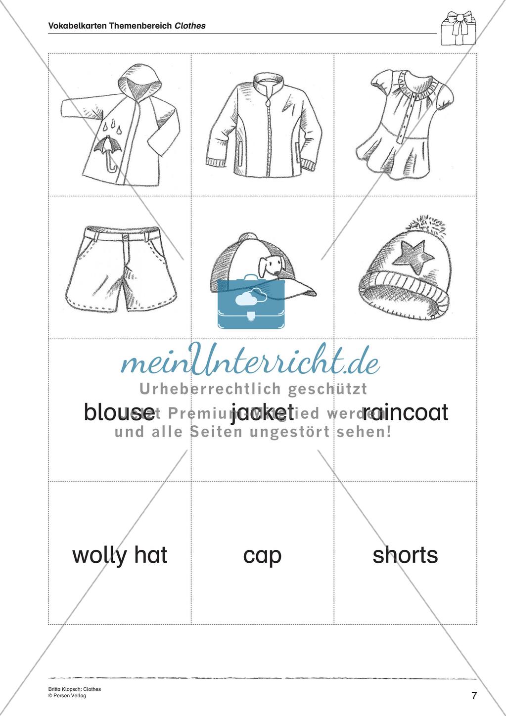 Wortschatzarbeit: Clothes Preview 9