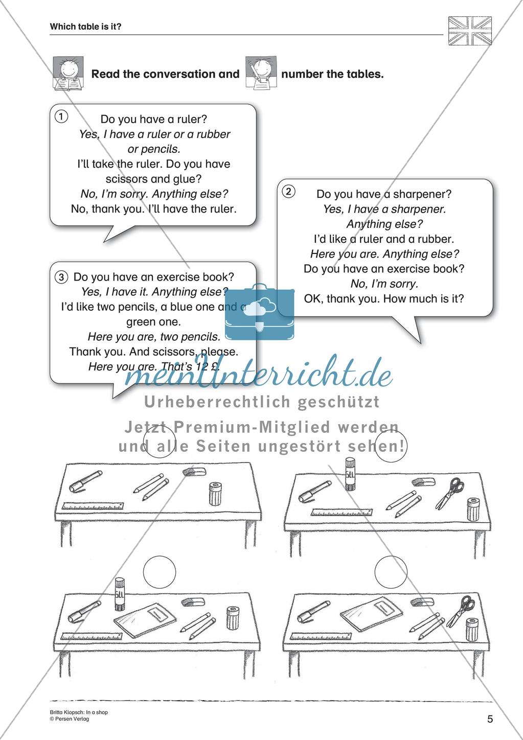 Wortschatzarbeit: In a Shop Preview 7