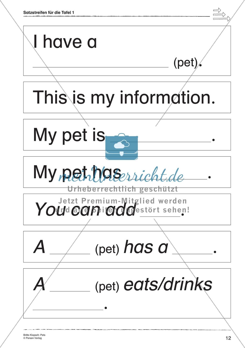 Wortschatzarbeit: Pets Preview 14