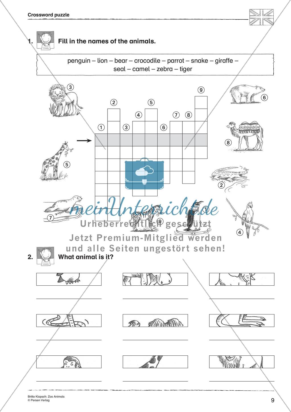 Wortschatzarbeit: Zoo Animals Preview 11