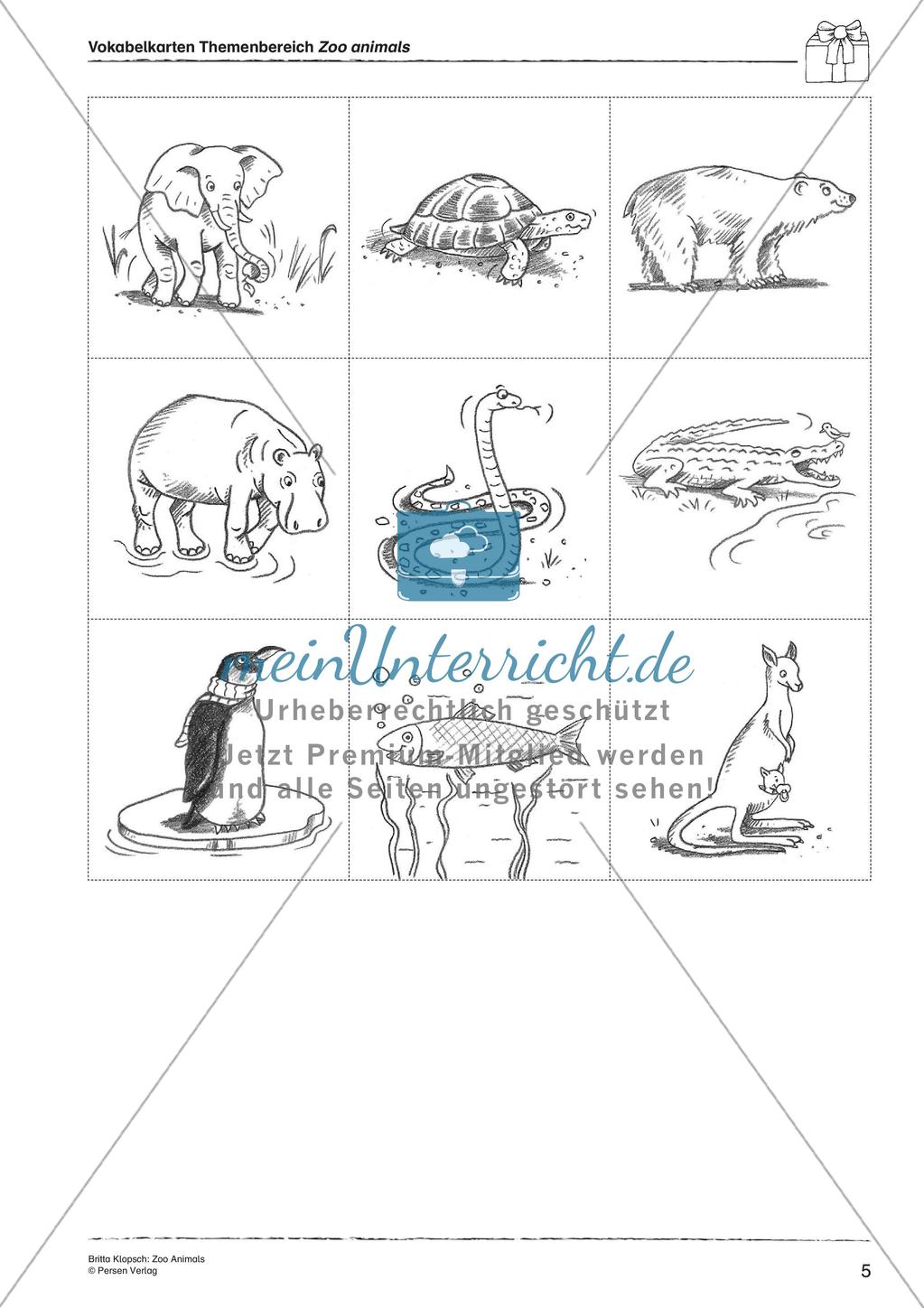 Wortschatzarbeit: Zoo Animals Preview 7
