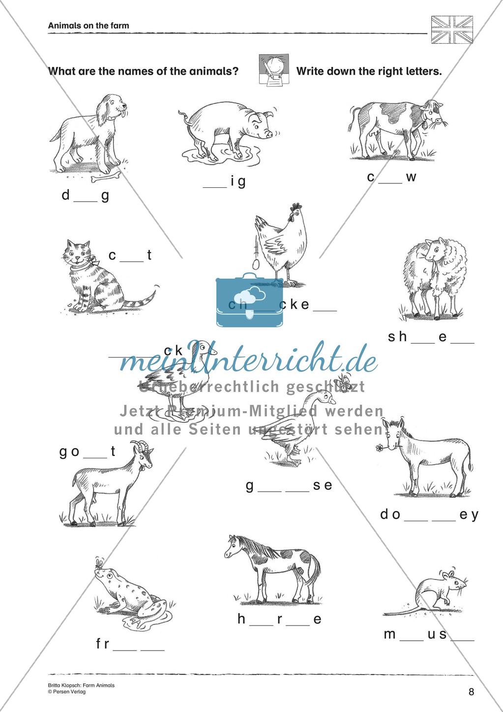 Wortschatzarbeit: Farm Animals Preview 10