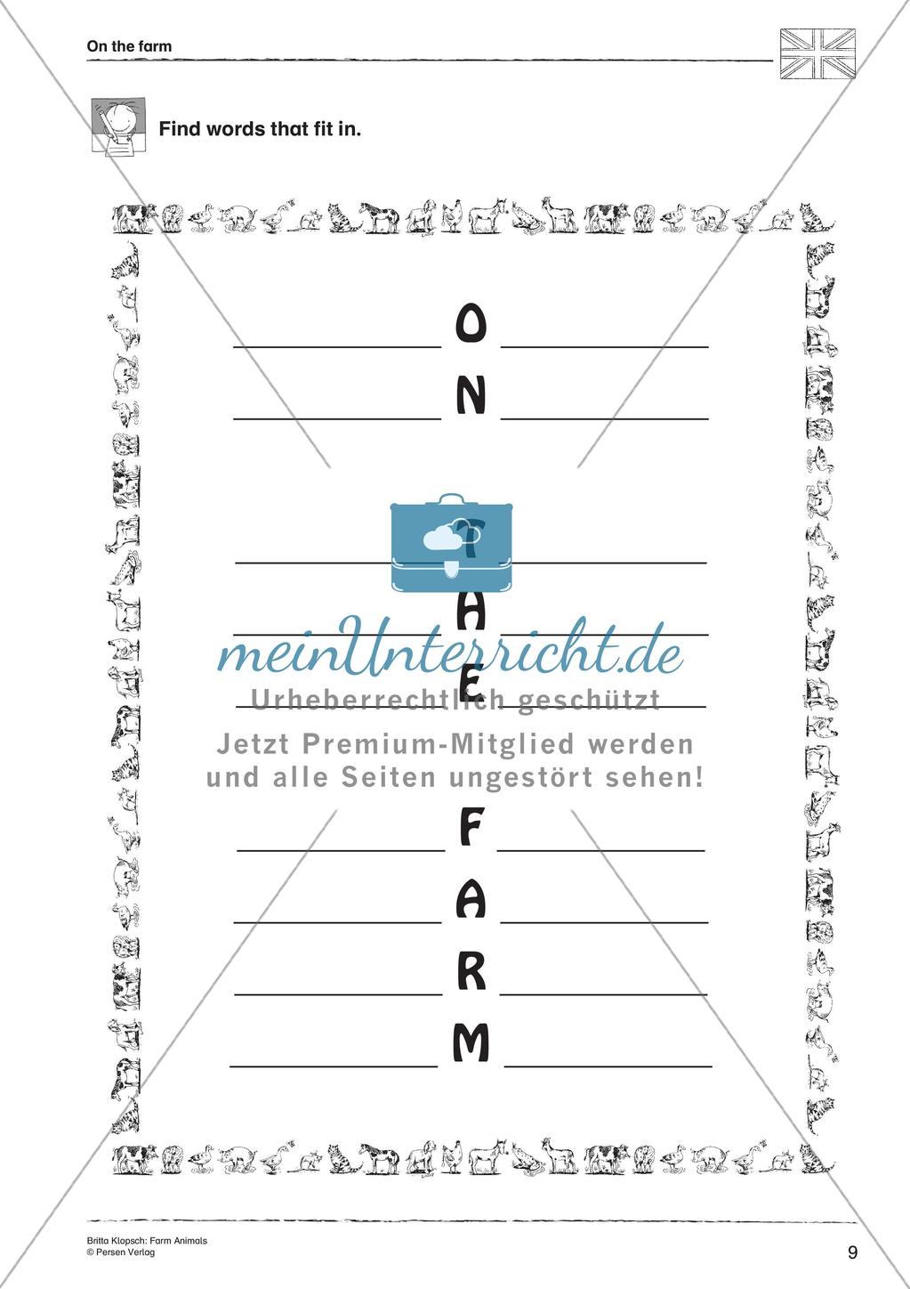 Wortschatzarbeit: Farm Animals Preview 11