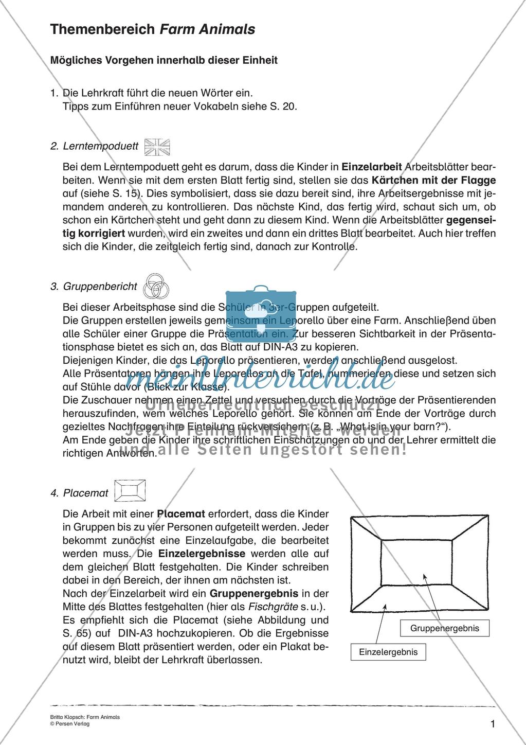 Wortschatzarbeit: Farm Animals Preview 3