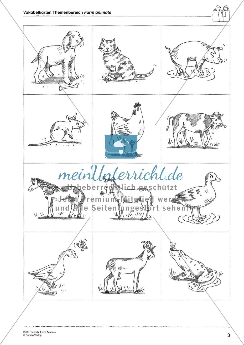Wortschatzarbeit: Farm Animals Preview 5