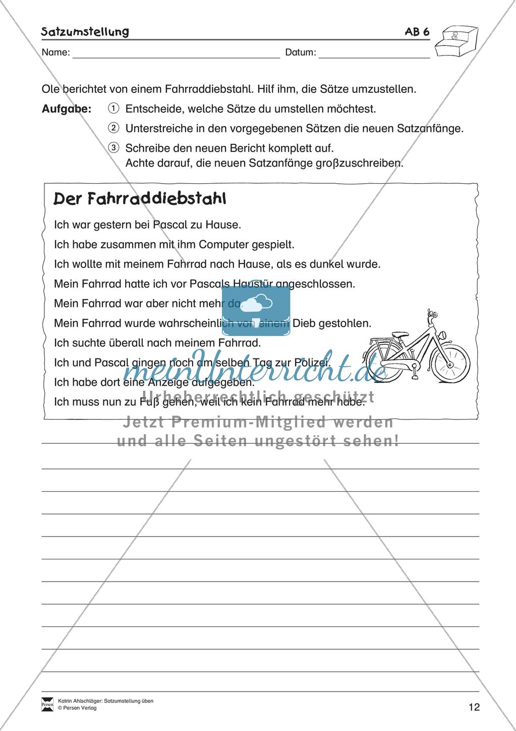 Übungen zur Satzstellung Preview 14