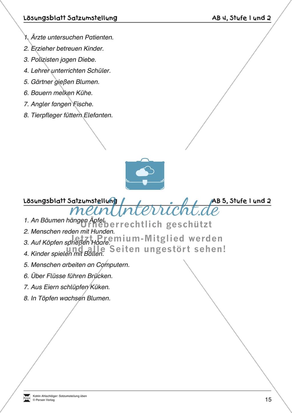 Übungen zur Satzstellung Preview 17
