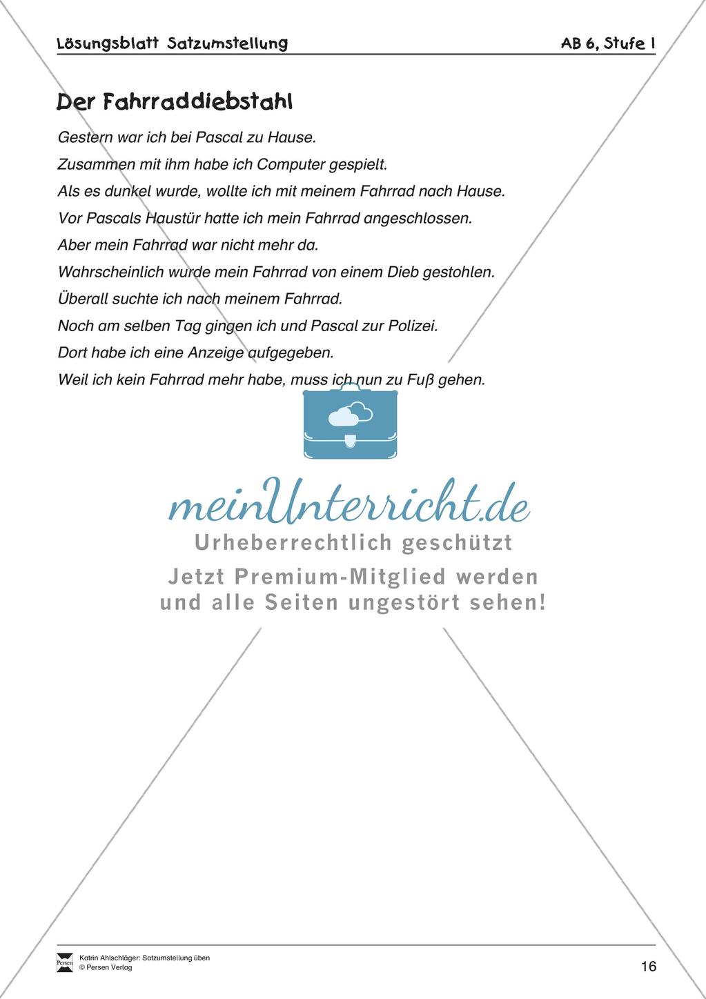 Übungen zur Satzstellung Preview 18