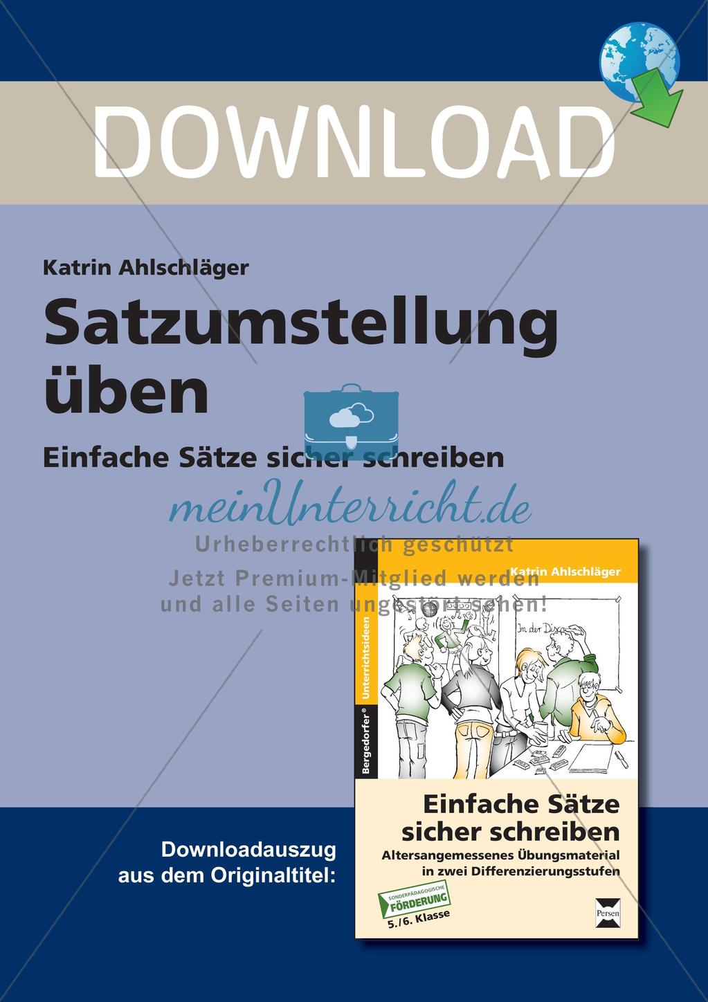Übungen zur Satzstellung Preview 1
