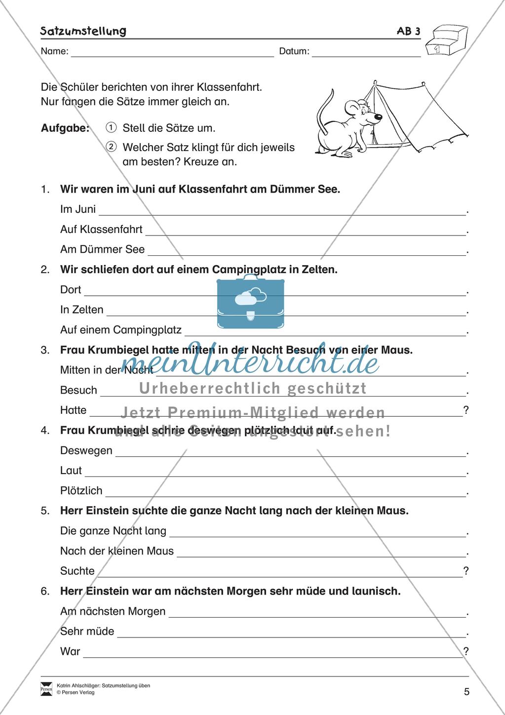 Übungen zur Satzstellung Preview 7